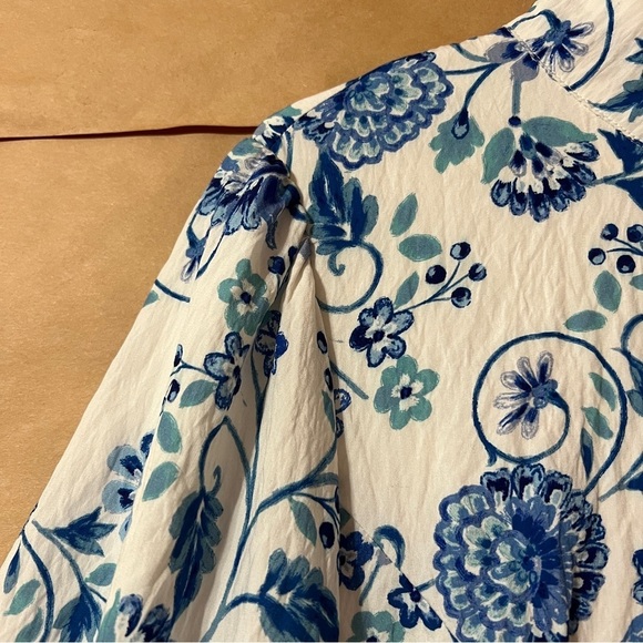 Avara | NWT Peyton Dress Balloon Sleeve High Neck Chinoiserie Floral Size L - Picture 7 of 15